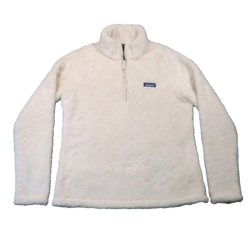 Patagonia Los Gatos 1/4 Zip Fleece Pullover Womens L Ivory Sherpa Fuzzy Gorpcore